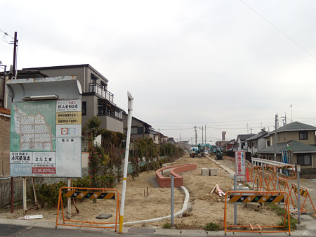 緑道工事中のさつき台入鹿用水跡