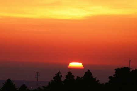 日本海に沈むだるま夕日（追加）三段お鏡