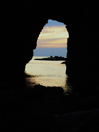 能登金剛・巌門(4)　夕焼け