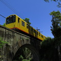 黄色い電車、橋を渡る。＠三岐鉄道北勢線楚原駅～麻生田駅