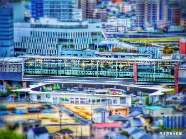 熊本駅西の万日山から眺めた熊本駅新幹線駅舎 写真共有サイト フォト蔵